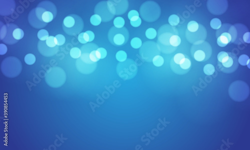 Abstract blue bokeh blur light background vector illustration.