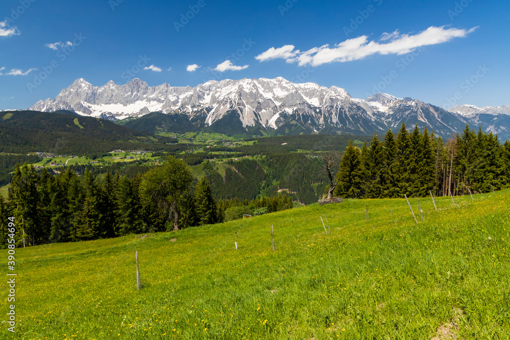 Dachstein and landscape near Schladming, Austria