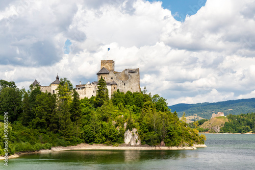 Niedzica castle over Czorsztyn lake in Pieniny, Poland