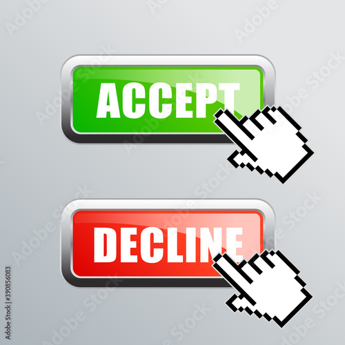 Choose accept or decline web buttons