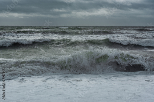 Stormy sea waves, English Channel, UK 