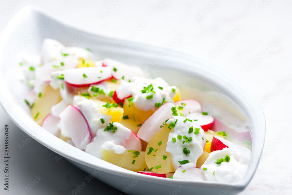 spring potato radish salad with garlic dip spring potato radish salad with garlic dip