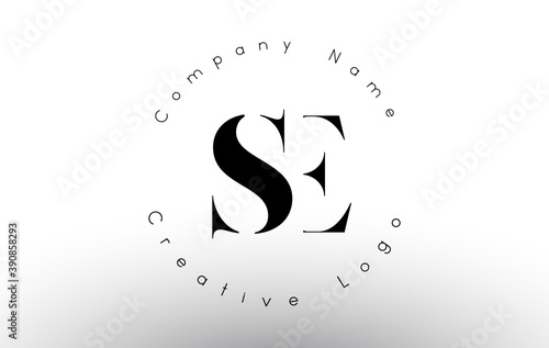 Letters SE S E Logo with a minimalist design. Simple SE S E Icon with Circular Name Pattern.