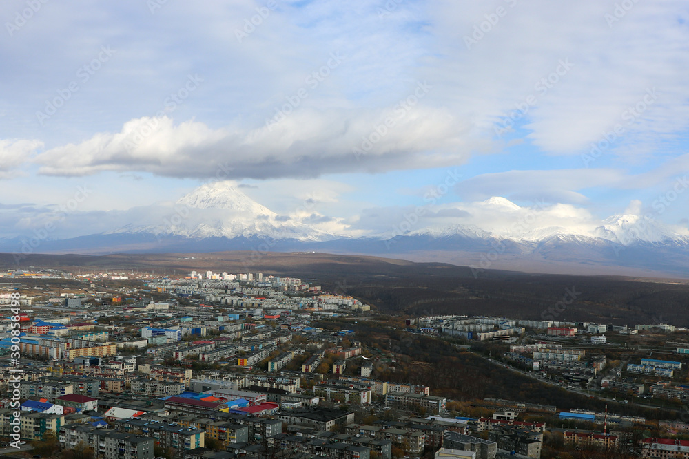 the city of Petropavlovsk-Kamchatsky in autumn. the city of Petropavlovsk-Kamchatsky in autumn.