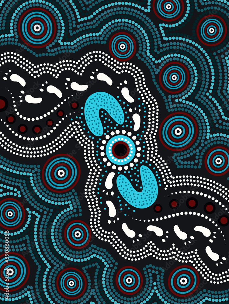 Vector painting of aboriginal dot art Stock Vector | Adobe Stock