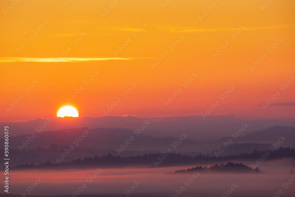 Sumava sumset near Pisek, Southern Bohemia, Czech Republic Sumava sumset near Pisek, Southern Bohemia, Czech Republic