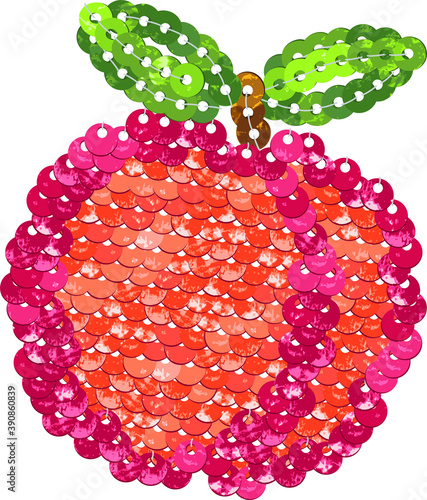 sequin embroidery design for girls, cherry