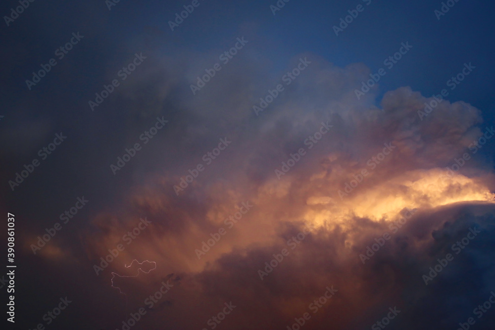 Fototapeta premium Storm clouds in the evening light
