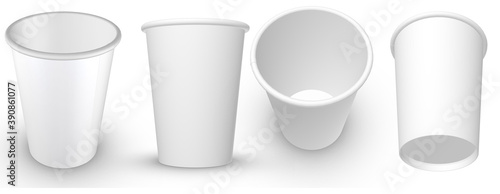 3D rendering - High resolution image white paper cup template isolated on white background, high quality details