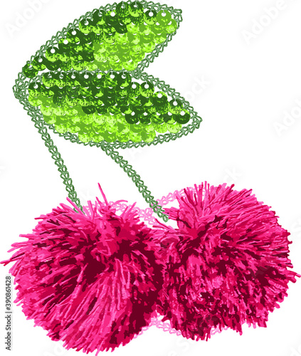 pompom, sequin embroidery accessory for girls clothing