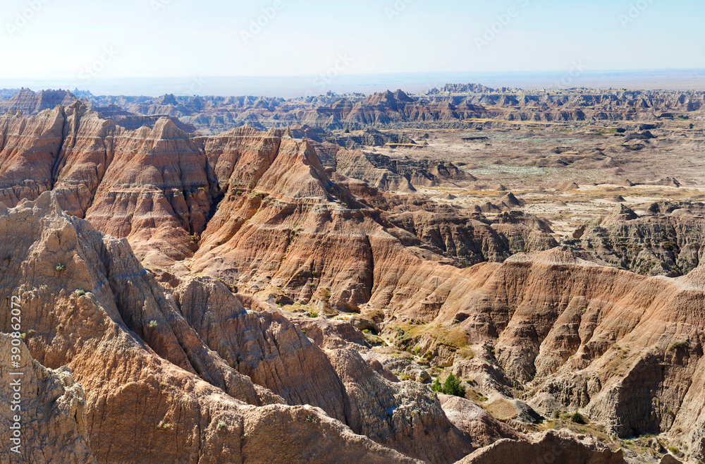 The Highly Eroded Landscape of Badlands National Park South Dakota The Highly Eroded Landscape of Badlands National Park South Dakota