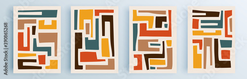 Modern abstract covers set, minimal covers design. Colorful geometric background, vector illustration.