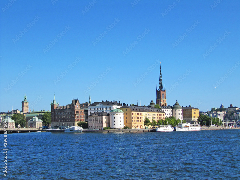 European town over the sea, Gamla Stan, Stockholm, Sweden