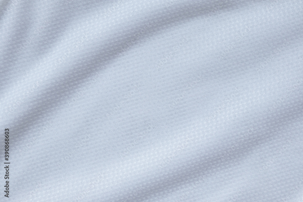 Fototapeta premium White sports clothing fabric football shirt jersey texture background