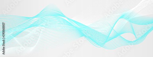 Abstract muted background with blue wavy lines. Illustration.
