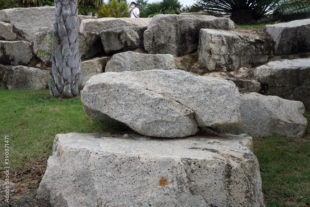 Big Granite rock stone in the nature. Granite is an intrusive igneous coarse grained rock. Big Granite rock stone in the nature. Granite is an intrusive igneous coarse grained rock.