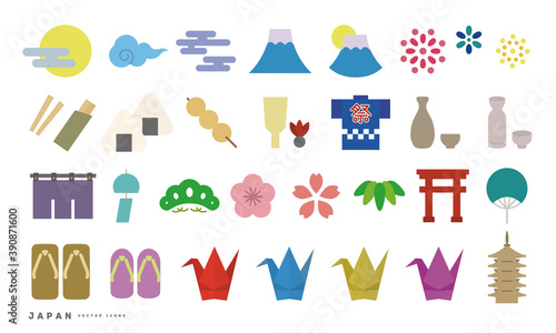 Set of icons about Japan Vector illustration