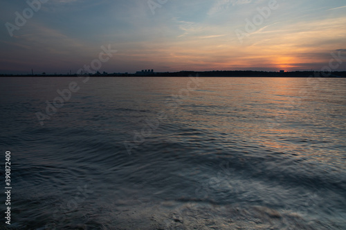 Beautiful sunset over the Kiev Sea  Ukraine