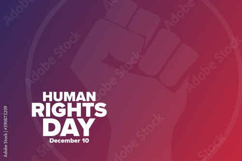 Human Rights Day. December 10. Holiday concept. Template for background, banner, card, poster with text inscription. Vector EPS10 illustration.