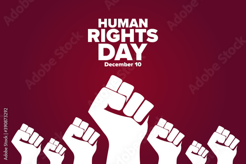 Human Rights Day. December 10. Holiday concept. Template for background, banner, card, poster with text inscription. Vector EPS10 illustration.