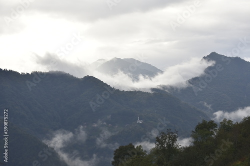 clouds over the mountains