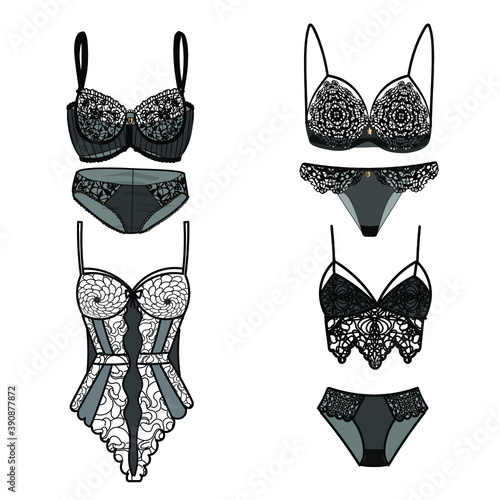 Women's underwear. Lace Bra and Panties