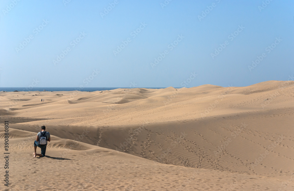 Dune landscape in the south of Gran Canaria, Canary Islands, Spain Dune landscape in the south of Gran Canaria, Canary Islands, Spain