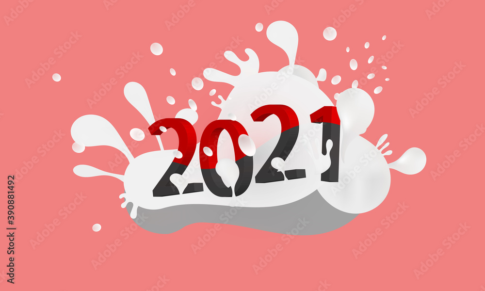 New Year 2021 in milk New Year 2021 in milk