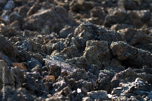 Rough plowing. Dry and clay cracked land unsuitable for agriculture. Poor barren soil and heavy textured soil, edaphology photo