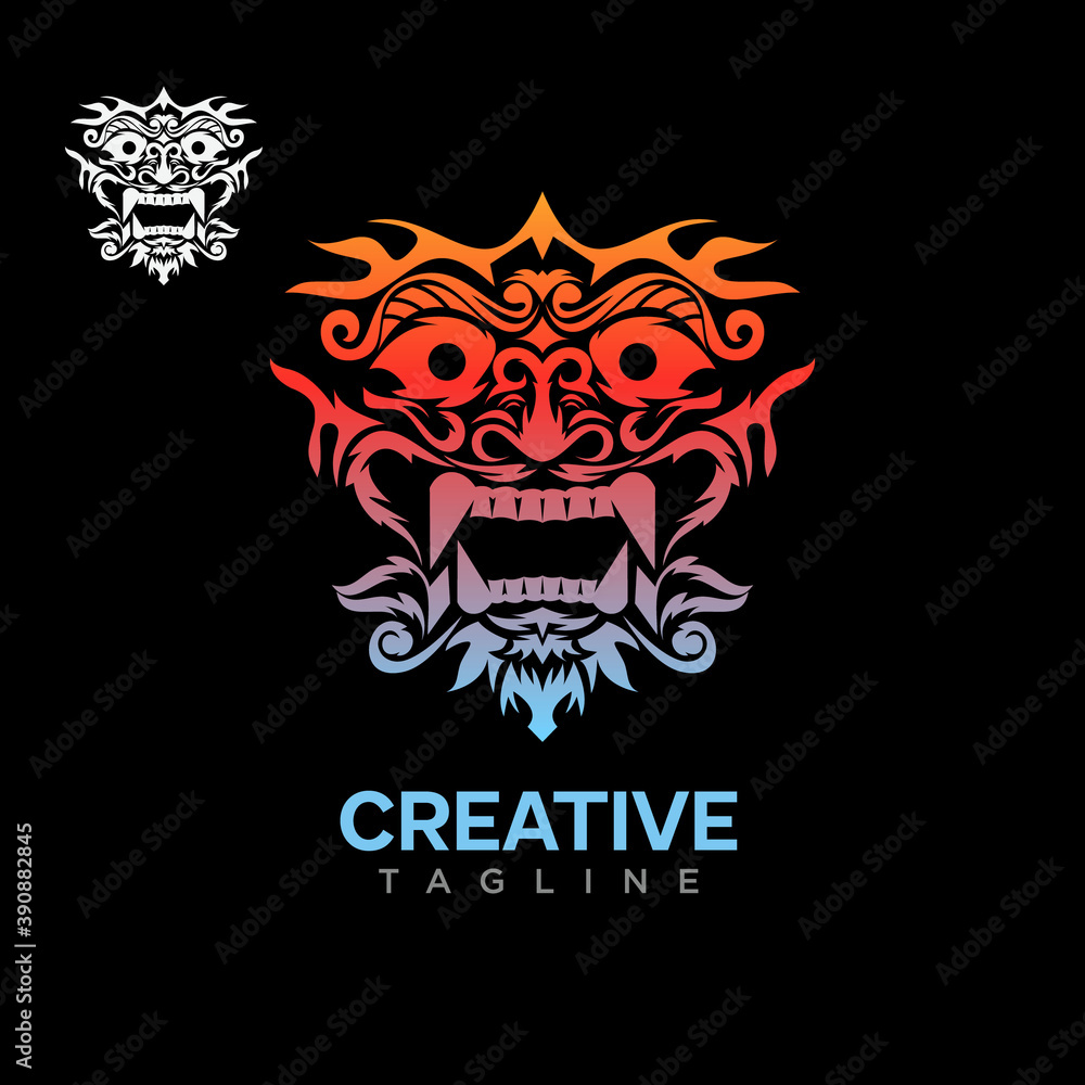 This is a barong bali character design vector template This is a barong bali character design vector template