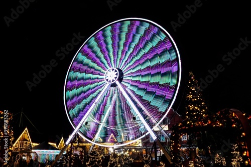 Ferris wheel at night  Light Painting 