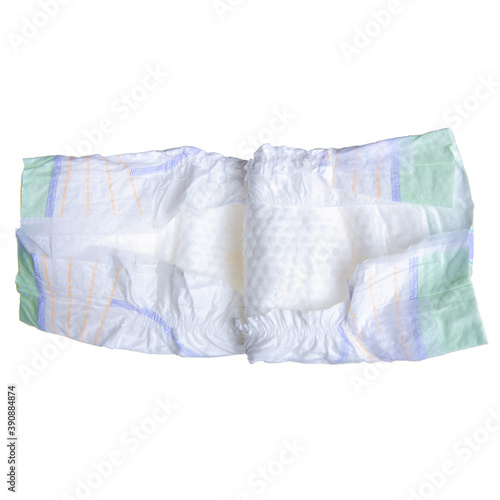 Baby diaper on white background isolation, top view © Kabardins photo