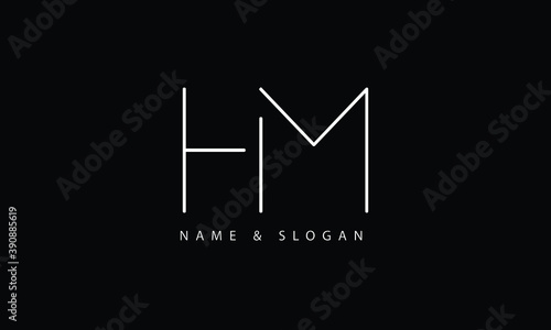 MH, HM, M, H abstract letters logo monogram