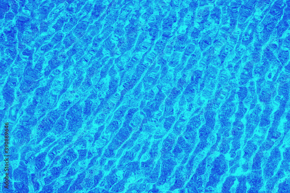 Shallow water, natural blue background. Color toning, horizontal seamless