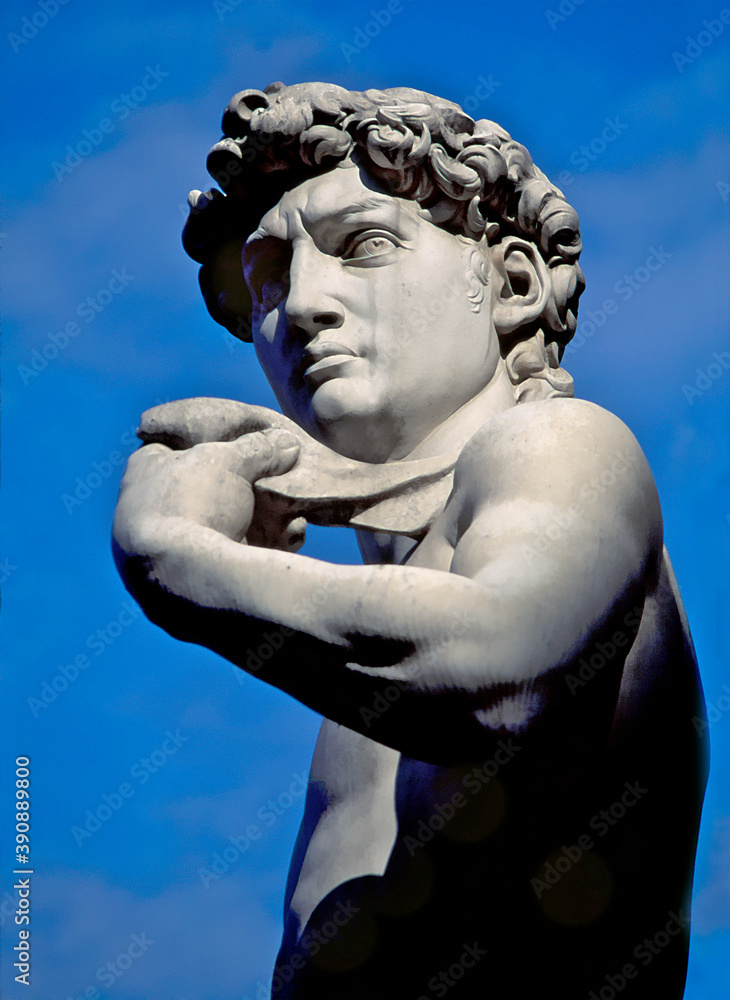 A full size replica of Michelangelo's David, Piazza della Segnoria