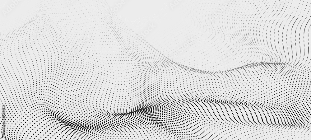 Vector wave of dark particles on white background. Technology backdrop. Pattern for presentations. Vector illustration Vector wave of dark particles on white background. Technology backdrop. Pattern for presentations. Vector illustration
