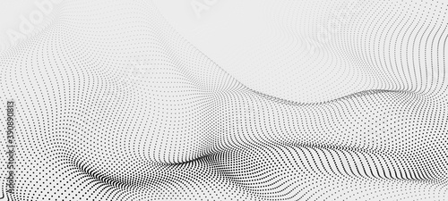 Vector wave of dark particles on white background. Technology backdrop. Pattern for presentations. Vector illustration