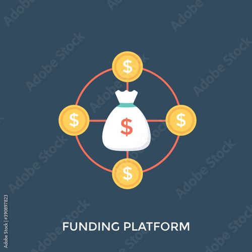 
Vector illustration crowdfunding, funding platform
