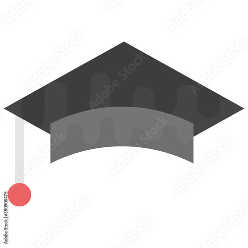 
Flat vector icon design of a mortarboard
