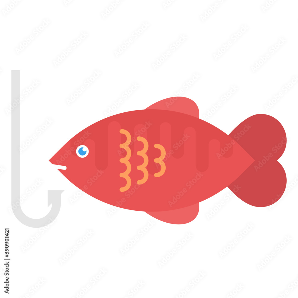 A cute aquatic cartoon fish flat vector icon
A cute aquatic cartoon fish flat vector icon