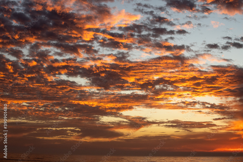 Orange sunset in orange county california