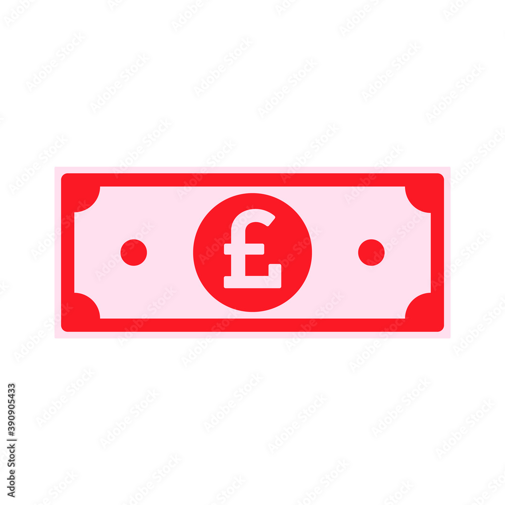 British pound paper notes isolated on white backgr British pound paper notes isolated on white backgr