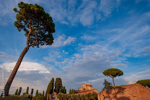 The Palatine Hill is one of the seven hills of Rome, located between the Velabro and the Roman Forum, and is one of the oldest parts of the city.