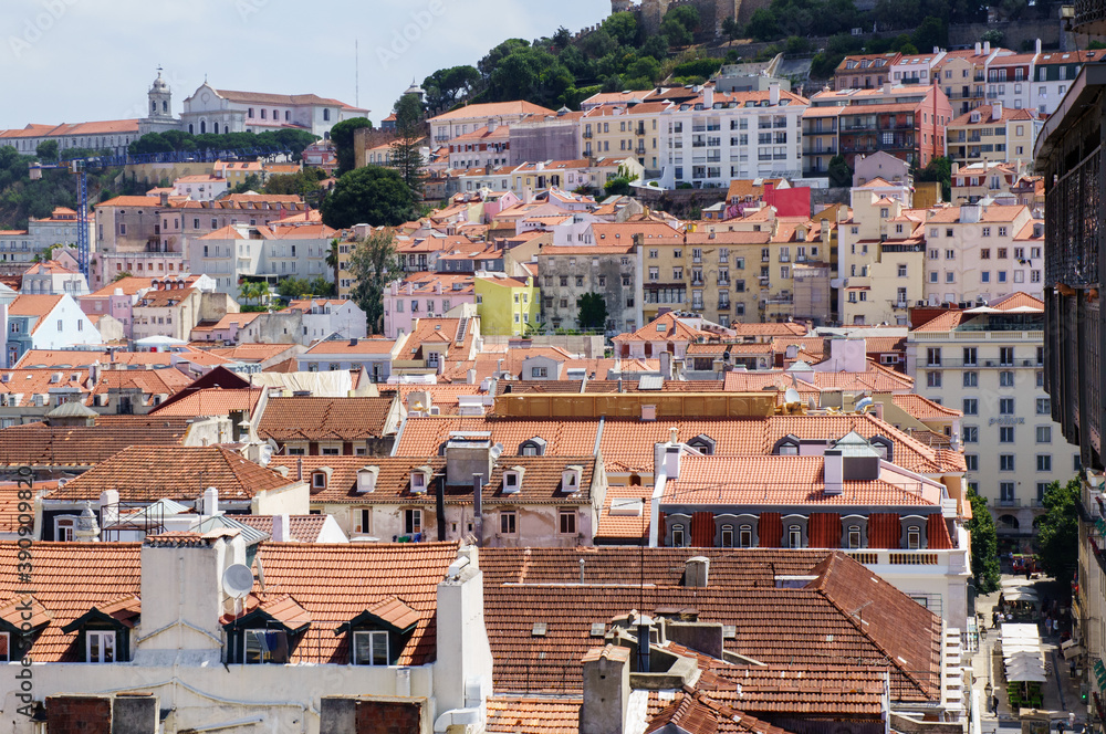 View of the old town of Lisbon, portugal.