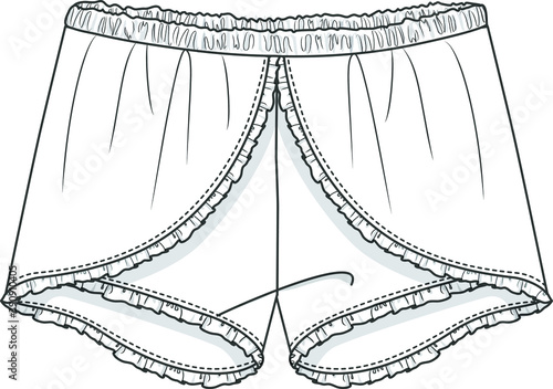 Vector shorts design for girls.