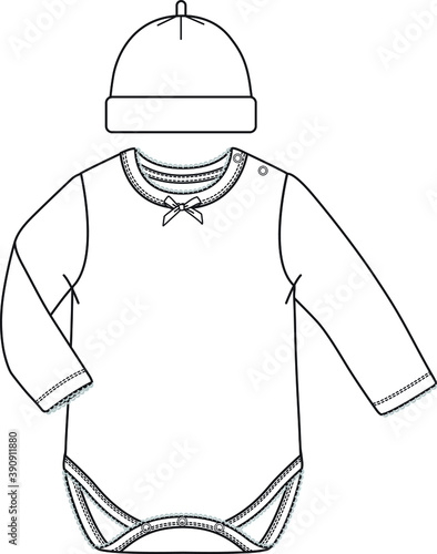 Vector body and beanie design for baby girl.