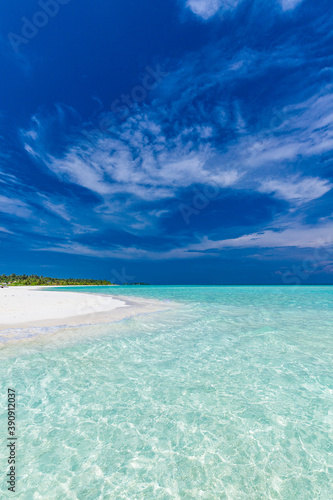 White sandy beach in Maldives with amazing blue lagoon © Martin Valigursky