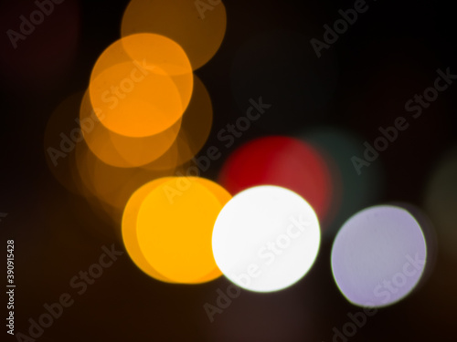 lights on a black background