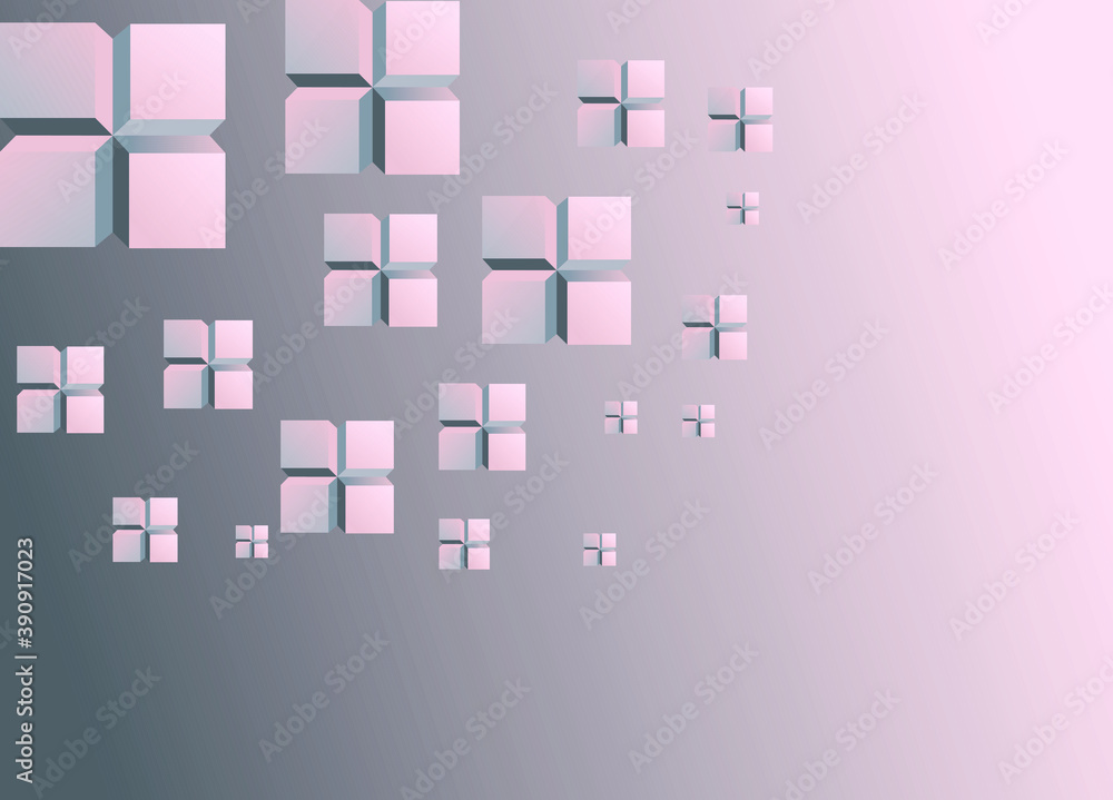 Obraz premium Abstract background with cubes. Connected geometric shapes, create an unusual setting.