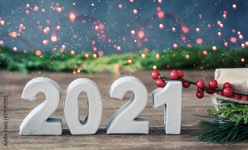 2021 christmas background happy new year 2021 bokeh 